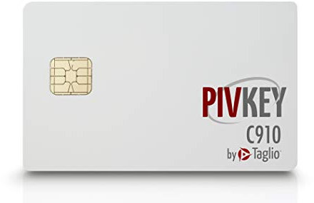 Taglio PIVKey C910 Zertifikatbasierte PKI-Smartcard für Authentifizierung und Identifizierung, Dual-Interface kontaktlose / kontaktlose Smartcard, unterstützt Windows PIV-Treiber, Standard ISO