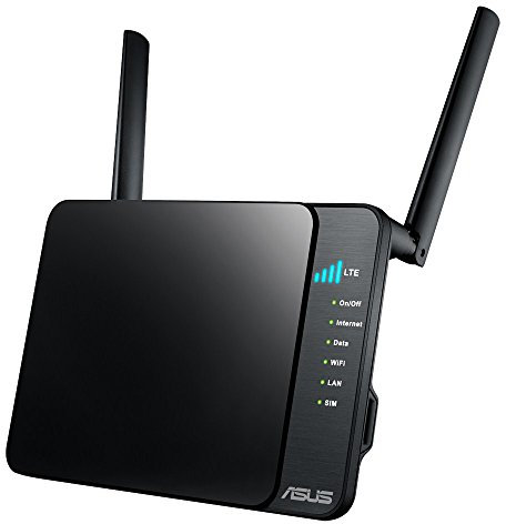 ASUS Modem Router 4G-N12 N300 LTE, supporto 3G/4G/Ethernet WAN, Plug and Surf, ampia copertura con 2 antenne LTE, nero