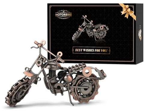 Signstek Vintage Handarbeit Eisen Motorrad Modell als Sammlerstück Art Skulptur für Motorrad Liebhaber