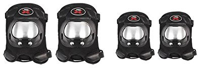 4pcs moto corto in acciaio INOX, ginocchiere, gomitiere protezioni parastinchi Armour Gear Pads regular size