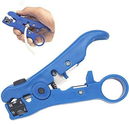 AVESON Cable Stripper Cutter for Flat or Round TV/UTP Cat5 Cat6 Wire Coax Coaxial Stripping Tool