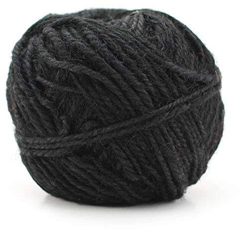 cleverdelights schwarz Jute Bindfäden – 50 Meter – 2 mm Durchmesser – Umweltfreundlich Natürliche Jute-Schnur Seil