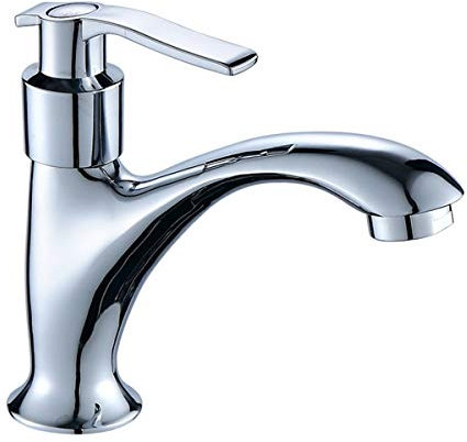 Moderne un seul trou Unique Poignée Eau froide de salle de bain Lavabo Robinet Robinets de lavabo, finition chromée