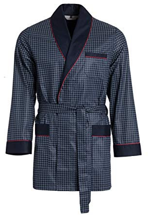 Elegante vestaglia per gli uomini Revise RE-509 – Blu scuro con dettagli rossi – XXL