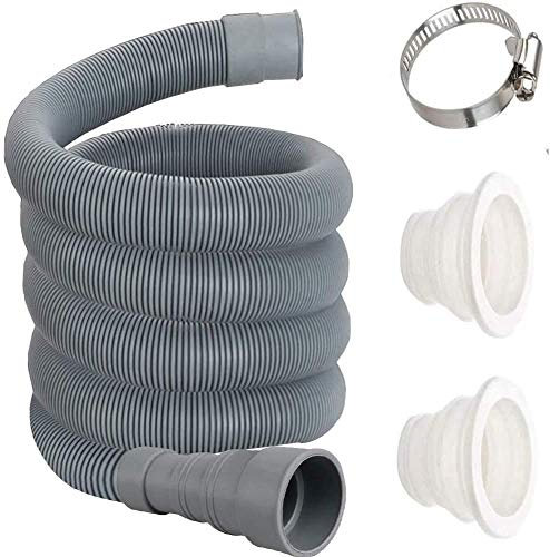 Ablaufschlauch,Verlängerung Ablaufschlauch geeignet für Waschmaschine und Geschirrspüler,Inklusive 2 Kanalisation Abdichtung Fugen und 1 Schlauchschellen (5m)