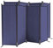 QUICK STAR 2 Stück Paravent 4 Teilig 165 x 220 cm Stoff Raumteiler Trennwand Balkon Sichtschutz Stellwand Faltbar Blau