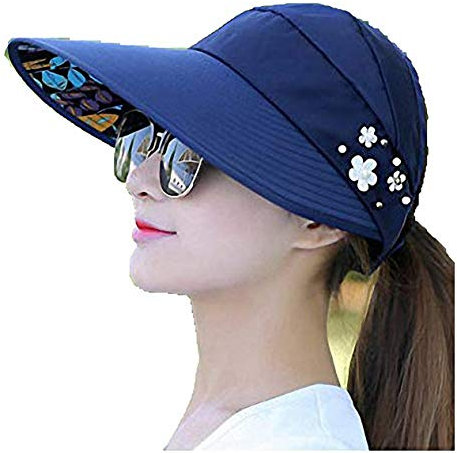 Cappelli da donna con visiera parasole, fascia 2 in 1, doppio uso, estivo, da spiaggia, Marina Militare, Taglia unica