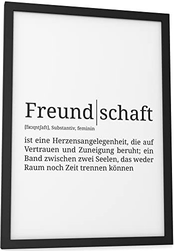 Papierschmiede® Definition: Freundschaft, DIN A4 (21x30 cm), Poster für Wohnzimmer, Schlafzimmer, Küche, Esszimmer, Wandbild Geschenk Wanddeko - ohne Rahmen