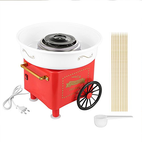 Machine à Barbe à Papa,500W Électrique Candy Floss Maker pour Maison et Fete Foraine Anniversaire Enfant (Rétro Rouge)