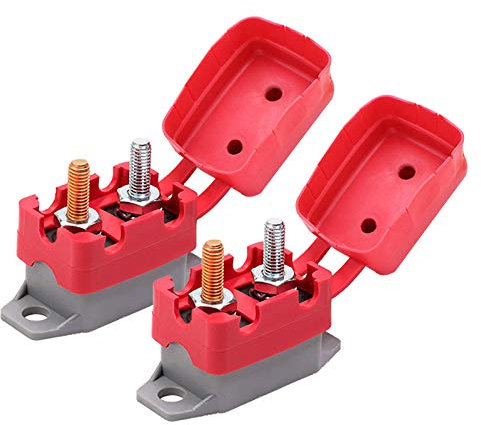 Ampper Disjoncteur à réinitialisation Automatique DC 12 V – 24 V avec Boulon de Protection pour Automobile et Plus Encore (40 A, 2 pièces)