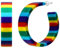 Soul-Cats Kunststoff Creolen Regenbogen bunte Streifen im Retro Style der 80er Jahre