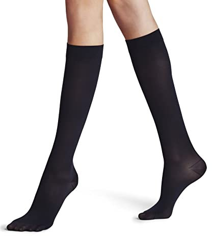 FALKE Damen Kniestrümpfe Energize 50 DEN W Kh halb-blickdicht mit Kompression 1 Paar, Blau Marine 6179, 39-40