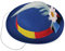 Mini-Hut, Sortiert, mit Blume und Federn, Fascinator, Minihut, Karneval, Accessoires (blau)