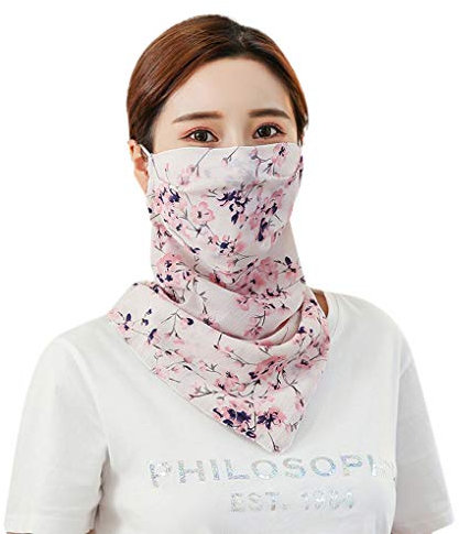 YJZQ Masque à Foulard Anti UV Sport Cagoule Antipoussière Cache Cou Demi Visage Protège Cyclisme Bandana UPF50+ Femme Masque Séchage Rapide