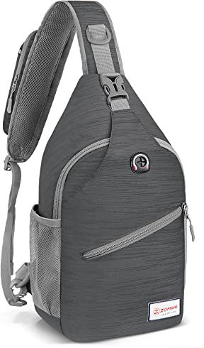 ZOMAKE Brusttasche Sling Bag Herren Diebstahlsicher - Crossbody Bag Herren FüR MäNner Und Frauen,Schultertasche Herren FüR Outdoor Radfahren Reisen Wandern(Schwarz Streifen)
