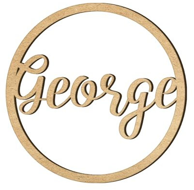 Personalised wooden Any name colour hoop Acrylic wreath Circle Loop Plaque 20cm (MDF)