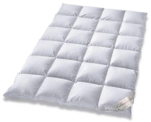 Daunendecke Typ Eiderdaune Silverstar 90/10 Daune Klasse 1 Ganzjahresdecke mit Außensteg leicht und kuschelig deutscher Hersteller Klimaneutral hergestellt vom Bettenfachgeschäft (155x220 cm)