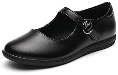 DREAM PAIRS Mädchen Mary Jane Ballerina Flache Schuhe Elegante Schulschuh Preppy-Stil,Size 33.5,SCHWARZ,KFL217