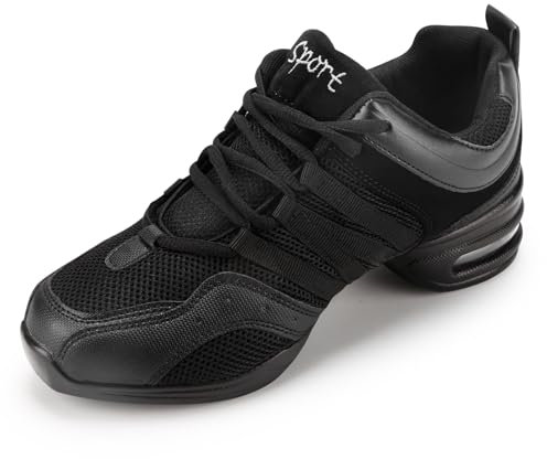 PADGENE Damen-Tanzschuhe mit weicher Satinsohle, hohe Absätze, Tanzschuhe für Jazz/Latein/National Mark/Rumba/Cha Cha, S, klassisches Schwarz, 41 EU