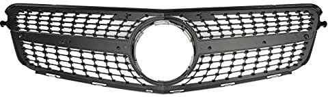 Artudatech Front Kühlergrill Grill, Auto Kühlergrill Diamond Black Chrome Passend für W204 C200 C300 2008-2014