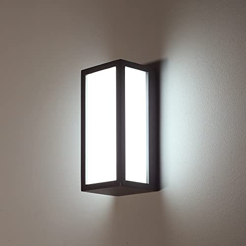 HLFVLITE 18W Außenwandleuchte Led Aussenlampe Anthrazit, Wasserdicht IP54 Aussenleuchte eckig Aluminiumguss Innen Außen Terrassenbeleuchtung, kaltweiß 6400K