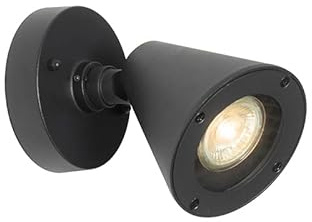 Qazqa - Moderne Außen Wandleuchte schwarz IP44 - Ciara I Außenbeleuchtung - Aluminium Rund - LED geeignet GU10