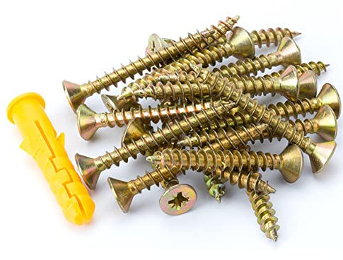 CONPHERON Ensemble de Vis et de Cheville Beton, Kit de Chevilles avec Vis Autotaraudeuses, M8*40mm (200pcs)