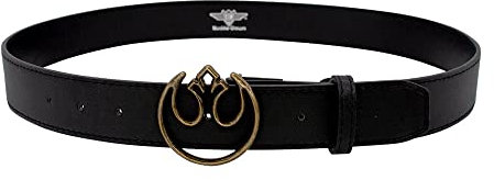 Buckle-Down Damen Star Wars, Rebel Alliance Antiqued Enamel Icon, Black Vegan Leather Belt Gürtel, 1.5 Wide-Fits-42-48 Inches