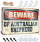 Metall Bier Signs Beware of Australian Shepherd Blechschild Männerhöhle Schild Metallschild Männerhöhle Schild Metallschild (Größe: 30 x 40 cm)
