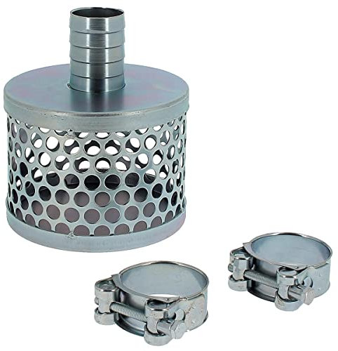 HUGGY TUYAUX Crépine pour Tuyau d'aspiration 25 mm + 2 Colliers de Serrage