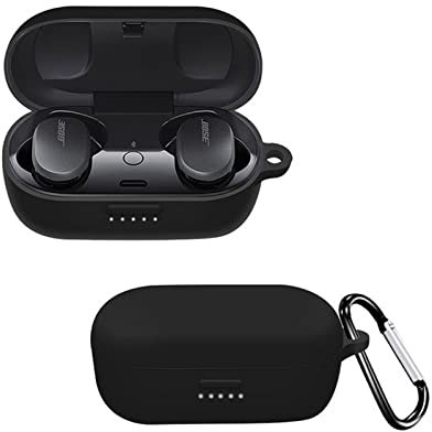 GMUJIAO Case for Bose QuietComfort Earbuds,Silicone Shockproof Case Cover,Soft Silicone Skin Case,Premium Silicone Cover for Bose QuietComfort Earbuds,Bose QuietComfort Earbuds Case-Black