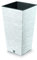 URBNLIVING Pot de fleurs carré haut aspect moderne pour intérieur ou extérieur (blanc)