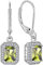 YL Damen Ohrhänger 925 Sterling Silber August Geburtsstein Peridot Zirkonia Quadrat Ohrringe