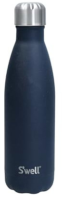 S'well Bouteille d'eau originale, Azurite, 500ml. La bouteille isotherme garde les boissons froides et chaudes - Bouteille d'hydratation en acier inoxydable sans BPA pour les déplacements.