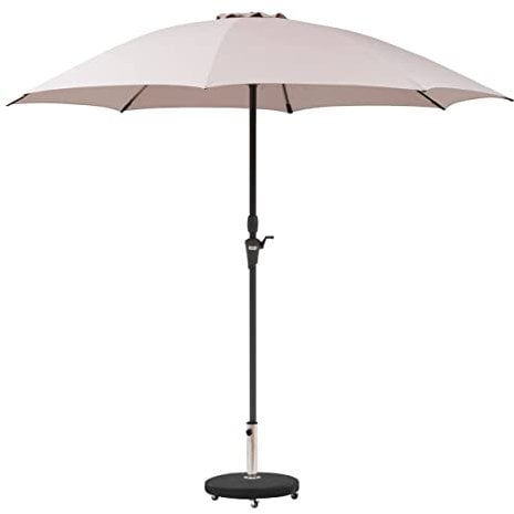 Hespéride - Parasol Droit Rond Sisko Taupe D27 m Anti-rouille Baleines Incassables Inclinable Tissu Déperlant Protection Soleil pour Jardin Terrasse