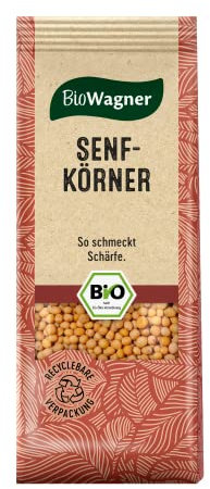 BioWagner - Bio Senfkörner | für Marinaden oder zum Einlegen von Obst und Gemüse | naturbelassene Bio-Zutaten | recyclebare Verpackung | 60 g