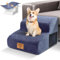 HEVOL Hundetreppe für kleine Hunde - 2-stufige Hunderampe aus Hochdichtem Schaumstoff mit Waschbarem Bezug, Abnehmbar & Tragbar - Ideal für Sofa, Bett & Auto - Inkl. Rutschfester Unterseite
