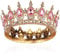 Volle Runde Tiara Barock Tiaras Brautkrone Kristall Königin Krone Sparkly Rosa Strass Tiaras Frauen Prinzessin Karneval Kopfschmuck Schmuck für Halloween Kostüm Hochzeit Prom Geburtstag Festzug Party