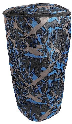 Wasserdichte Djembe Tasche - Afrikanische Trommel Rucksack, 10 Zoll, Camouflage Blau, Doppelschicht, Oxford Stoff, StoßFest, Tragetasche FüR Erwachsene