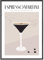 JUNOMI® Espresso Martini Poster 50x70 cm, Cocktail, Longdrink, Bar, Getränke, Cocktail Set | Mit Rahmen Schwarz