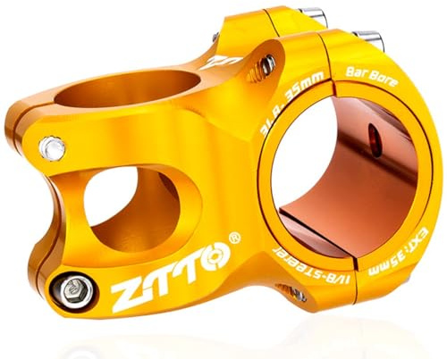 FukkeR 35mm Fahrradteile Kurze Vorbauten MTB Fahrrad Lenkervorbau Vorbau Ø 31.8 35 Fahrradvorbauten 0 Grad Aluminium Für Mountainbike Rennrad BMX XC AM FR DH (Color : Gold, Size : 35mm)