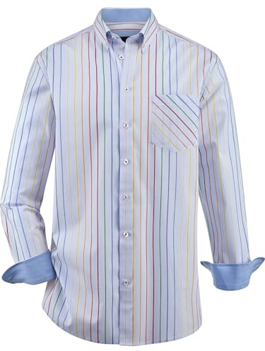 BABISTA Herren Hemd Florenziro | | Streifenhemd | Brusttasche | Button-Down-Kragen | reine Baumwolle | große Größen L-5XL
