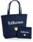AWASG Filztasche Damen-Tasche mit kleinem Etui - Bedruckt und Personalisiert mit Herz Name - Shopper Geschenk für Sie (navy)