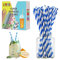 LUMOUS ROLA Paper Straws, 150 Pack Paper Drinking Straws, Bio Degradable Drinking Paper Straws Wedding Party, Party Straws, Restaurant, Juice Drinking Straws (150Pcs Blue White Stripes)