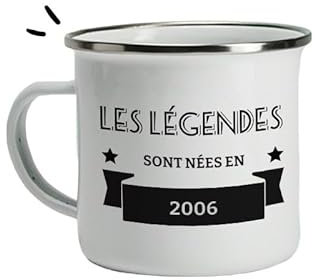 CADEAUX.COM - Mug Émaillé Légendes Année 2006 Personnalisé - Cadeau Personnalisable - Cadeau Anniversaire - Cadeau Homme et Femme - Cadeau Année