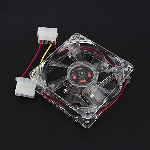 Beufee 4-poliger PC-Gehäuselüfter, 80 Mm, 4-polig, Gleichstrom, 12 V, Stummschaltung, Computerkühler, Leiser Computerkühler Mit Blauem, Kühlem LED-Licht Für Die CPU-Kühlung des Computergehäuses