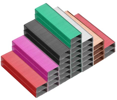 PATIKIL 6er Pack Heftklammern 26/6 Standard 1/4 Zoll Länge mehrfarbig | Für Tacker, Für Büromaterial
