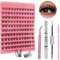 KATIMI 120PCS Wispy Cluster Lashes, D Curl 8-16mm Individual Lashes, Eyelash Extension Kit, Eyelashes Individual Kit with Tweezers + Eyelash Glue + Makeup Mirror for Beginners