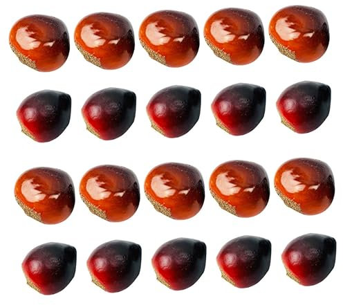 STOBAZA 20stücke Künstliche Kastanien Dekorationen Für Fotografie Und Heimdekoration Lebensechte Kastanien Für Schreibtisch Büro Und Herbstfest Deko