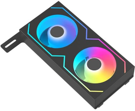 Giwnhvx PC-Speicherkühler 4Pin PWM/5V 3Pin ARGB mit 2 Lüftern RAM-Kühler Kühlkörper für DDR4 DDR5 RAM-Kühler Schwarz